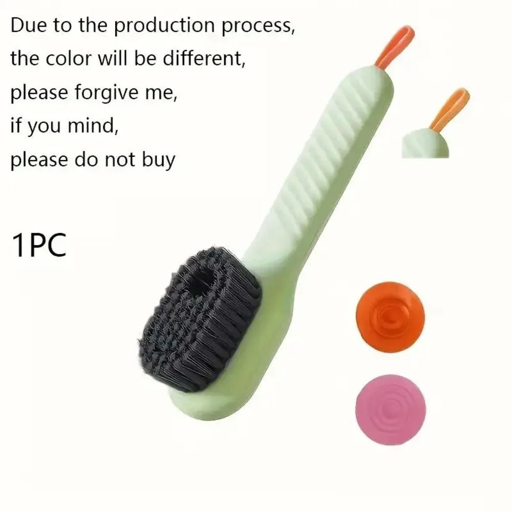 1 Piece Green Soft Bristled Shoe Brush with Ergonomic Handle, Suitable for Laundry, Footwear, and Home Cleaning